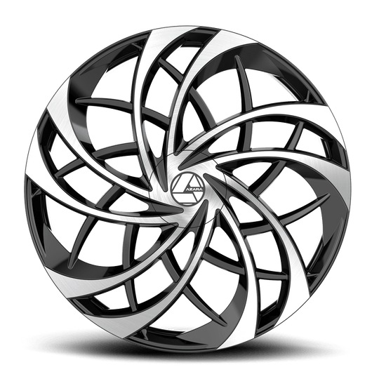 AZA-54020853235BM - Azara AZA-540 20X8.5 5X108 35mm Gloss Black & Machined - Azara Wheels Canada