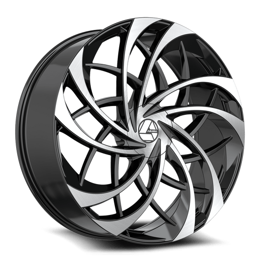 AZA-5402493915BM - Azara AZA-540 24X9 5X115 15mm Gloss Black & Machined - Azara Wheels Canada