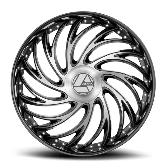 AZX-1012495722BM - Azara AZX-101 24X9 6X135 22mm Gloss Black & Machined - Azara Wheels Canada