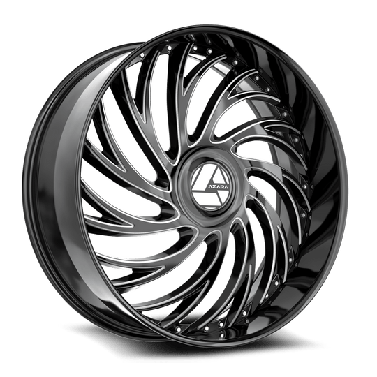 AZX-10122853838GBM - Azara AZX-101 22X8.5 5X114.3 38mm Gloss Black & Milled - Azara Wheels Canada