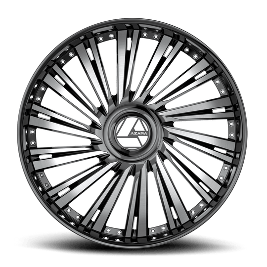 AZX-1022295BL15BM - Azara AZX-102 22X9.5 Blank 5X 15mm Gloss Black & Machined - Azara Wheels Canada
