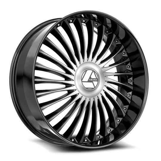 AZX-10322853638BM - Azara AZX-103 22X8.5 5X112 38mm Gloss Black & Machined - Azara Wheels Canada
