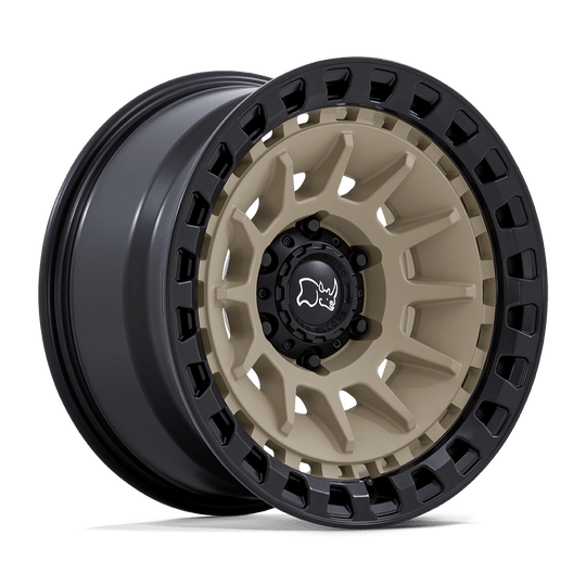 BR009TM17855010N - Black Rhino Barrage 17X8.5 5X127 -10 mm Desert Sand On Matte Black - Black Rhino Wheels Canada
