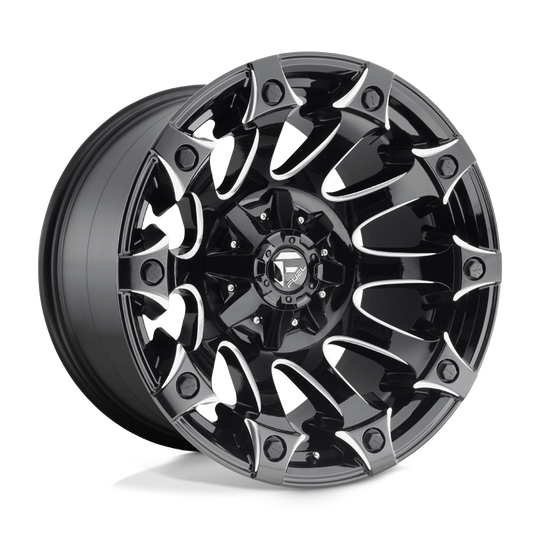 D57820209847 - Fuel Off-Road D578 Battle Axe 20X12 6X135 / 6X139.7 -44mm Gloss Black Milled - Fuel Off-Road Wheels Canada