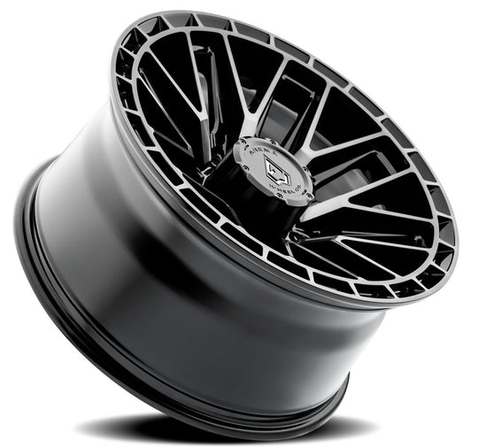 A114209089P02006 - Arena Battle 20X9 6X135 20mm Glossy Black Machined Ddt Face And Lip - Arena Wheels Canada
