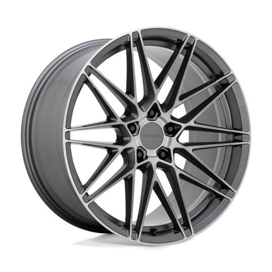 2010DMN445120G74 - Beyern Damon 20X10 5X120  44mm Matte Gunmetal With Brushed Face - Beyern Wheels Canada