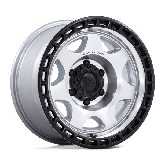 BR018SD17857700 - Black Rhino BR018 Voyager 17X8.5 6X120 0mm Silver Machined Face W Matte Black Lip - Black Rhino Wheels Canada
