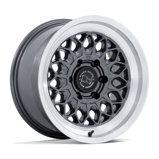 BR034AD17856300 - Black Rhino BR034 Graz 17X8.5 6X135 ET 0mm Gloss Gunmetal With Machined Lip - Black Rhino Wheels Canada