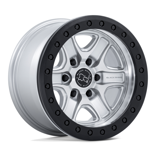 BR200SD17856800 - Black Rhino BR200 Echo Trail Lock Beadlock 17X8.5 6X139.7 ET 0mm Hyper Silver With Machined Face - Black Rhino Wheels Canada
