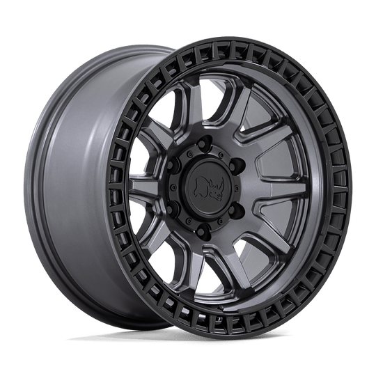 BR001AB17856800 - Black Rhino Calico 17X8.5 6X139.7  0mm Matte Gunmetal With Matte Black Lip - Black Rhino Wheels Canada