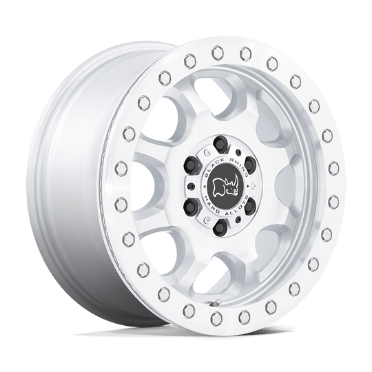 1780VTR386130S84 - Black Rhino Venture Beadlock 17X8 6X130  38mm Gloss Silver With Machined Face - Black Rhino Wheels Canada