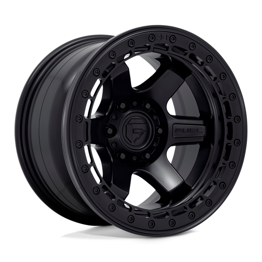 D12217855657 - Fuel Off-Road D122 Block Beadlock 17X8.5 5X150 ET 20mm Matte Black with Matte Black Ring - Fuel Off-Road Wheels Canada