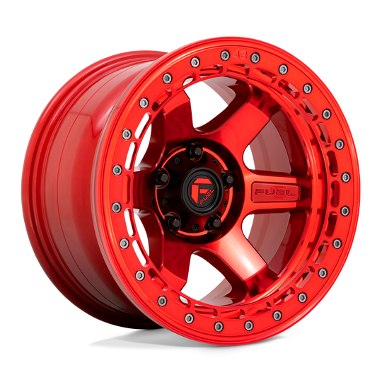 D12317858947 - Fuel Off-Road D123 Block Beadlock 17X8.5 6X135 0mm Candy Red With Candy Red Ring - Fuel Off-Road Wheels Canada