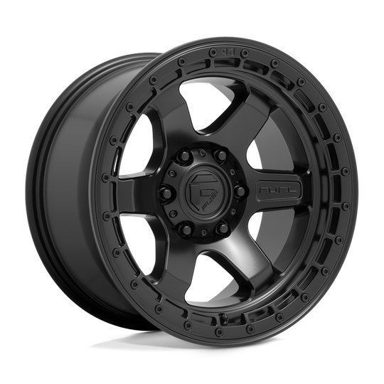 D75017909450 - Fuel Off-Road D750 Block 17X9 6X120 1mm Matte Black With Black Ring - Fuel Off-Road Wheels Canada