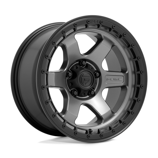 D75218908450 - Fuel Off-Road D752 Block 18X9 6X139.7 1mm Matte Gunmetal With Black Ring - Fuel Off-Road Wheels Canada