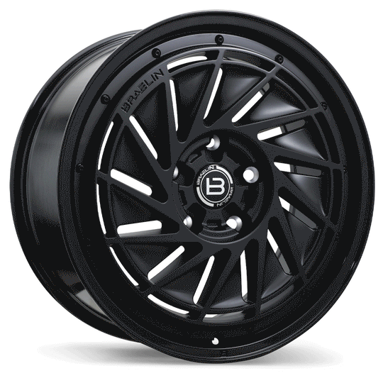 BR16-1985-44BM+40C666 - Braelin BR16 19X8.5 5X112 40mm Matte Black with Gloss Black Lip - Braelin Wheels Canada