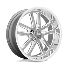 Load image into Gallery viewer, U13018956552 - US Mag U130 Bullet 18X9.5 5X114.3  1mm Textured Gun Metal With Milled Edges - US Mag Wheels Canada