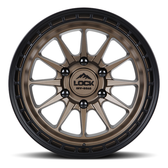 BAJA-7854MR - Lock Off-Road Baja 17X8 5X114.3 ET 40mm Matte Desert Bronze with Matte Black Ring - Lock Off-Road Wheels Canada