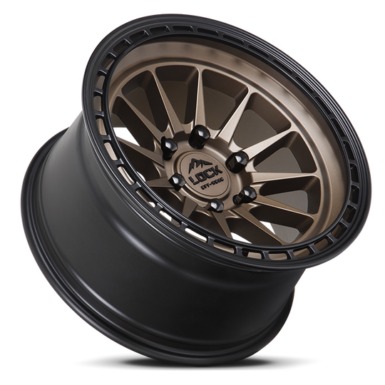 BAJA-7854MR - Lock Off-Road Baja 17X8 5X114.3 ET 40mm Matte Desert Bronze with Matte Black Ring - Lock Off-Road Wheels Canada