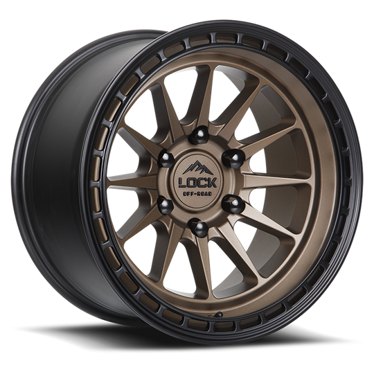 BAJA-7854MR - Lock Off-Road Baja 17X8 5X114.3 ET 40mm Matte Desert Bronze with Matte Black Ring - Lock Off-Road Wheels Canada