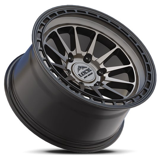 BAJA-7854MG - Lock Off-Road Baja 17X8 5X114.3 ET 40mm Matte Grey with Matte Black Ring - Lock Off-Road Wheels Canada