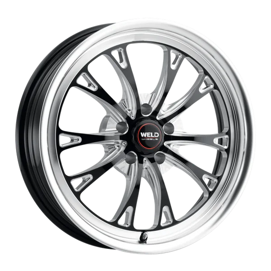 S1578C045N23 - Weld Street Performance Belmont Drag 18X5 5X112 ET -23mm Gloss Black Milled - Weld Street Performance Wheels Canada