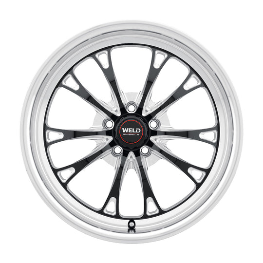 S15782022P52 - WELD Street Performance Belmont Drag 18X12 5X120 +52mm Gloss Black Milled & Diamond Lip - WELD Street Performance Wheels Canada