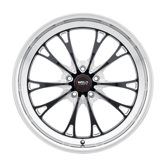 S11380562P54 - WELD Street Performance Belmont 18X10.5 5X120.65 +54mm Gloss Black Milled & Diamond Lip - WELD Street Performance Wheels Canada