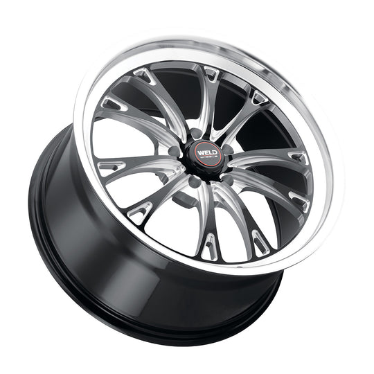 S11380562P54 - WELD Street Performance Belmont 18X10.5 5X120.65 +54mm Gloss Black Milled & Diamond Lip - WELD Street Performance Wheels Canada