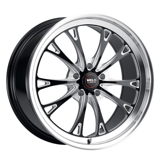 S11380562P54 - WELD Street Performance Belmont 18X10.5 5X120.65 +54mm Gloss Black Milled & Diamond Lip - WELD Street Performance Wheels Canada