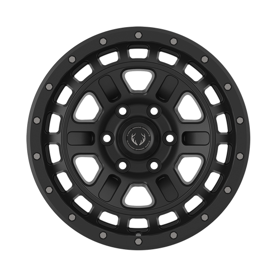 BH03180900186139MB - Blackhorn BH03 18X9 6X139.7 18mm Satin Black & Black Lip - Blackhorn Wheels Canada