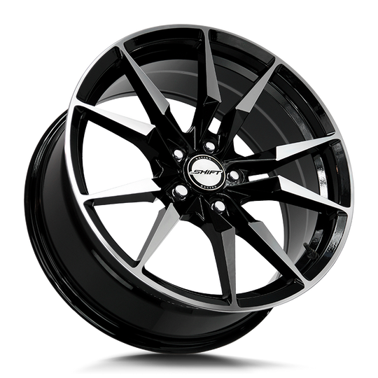H29750035GBM - Shift H29 Blade 17X7.5 5X100 35mm Gloss Black Machined - Shift Wheels Canada