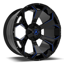 Load image into Gallery viewer, A121-2010-29-139 - Armed OffRoad Bomber 20X10 5X139.7 ET 0mm Gloss Black Blue Milled - Armed OffRoad Wheels Canada