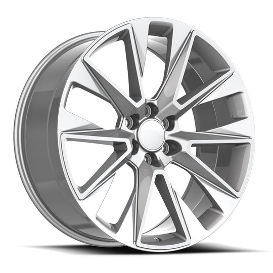 C14-2295028SM - O.E. Revolution C-14 22X9 6X139.7 28mm Silver & Machined - O.E. Revolution Wheels Canada