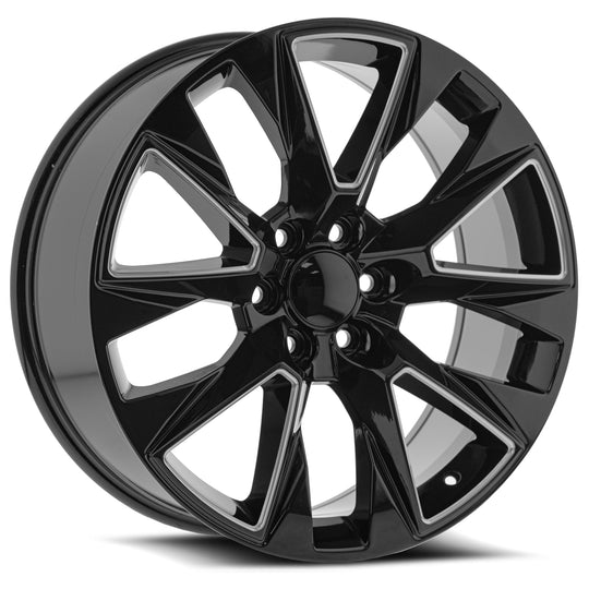 C14-24105030GBM - O.E. Revolution C-14 24X10 6X139.7 30mm Gloss Black & Milled - O.E. Revolution Wheels Canada