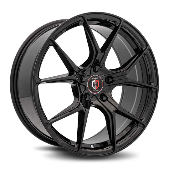 C42-2085BLNK3573BLK - Curva C42 20X8.5 Blank 35mm Gloss Black - Curva Wheels Canada