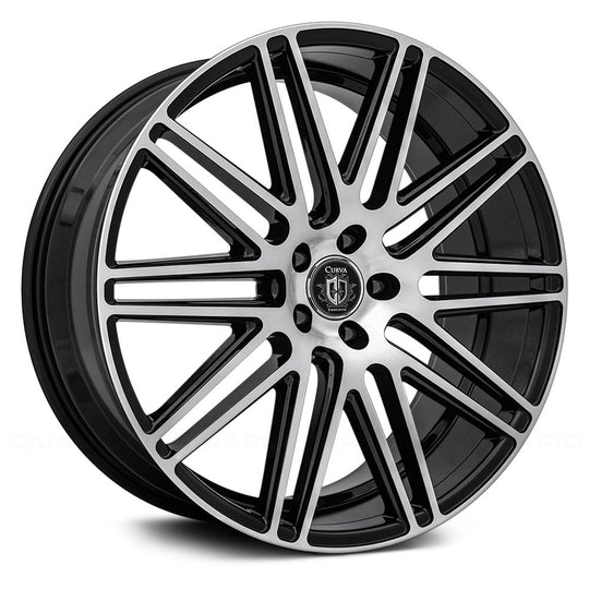 C50-22105BLNK4073BMF - Curva C50 22X10.5 Blank 40mm Gloss Black Machine Face - Curva Wheels Canada