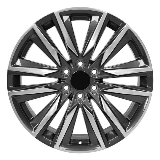 CA91-22090-6550-28PG - OE Wheels Replica CA91 22X9 6X139.7 ET28mm Gloss Gunmetal with Polished Face - OE Wheels Wheels Canada