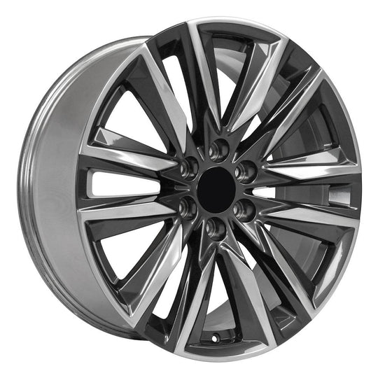CA91-22090-6550-28PG - OE Wheels Replica CA91 22X9 6X139.7 ET28mm Gloss Gunmetal with Polished Face - OE Wheels Wheels Canada