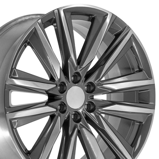 CA91-24100-6550-28PG - OE Wheels Replica CA91 24X10 6X139.7 ET28mm Gunmetal with Polished Face - OE Wheels Wheels Canada