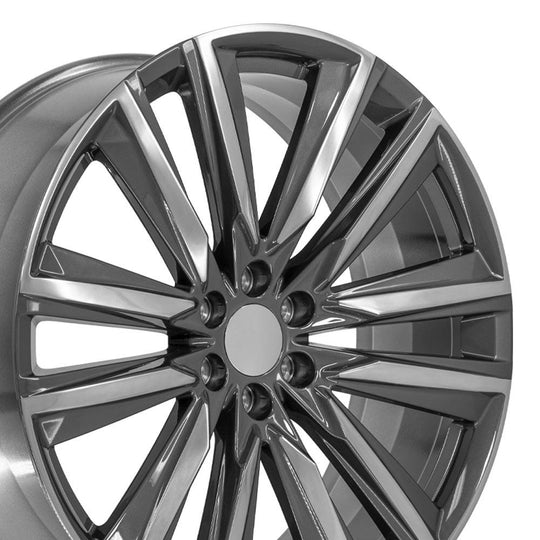 CA91-26100-6550-28PG - OE Wheels Replica CA91 26X10 6X139.7 ET28mm Gloss Gunmetal with Polished Face - OE Wheels Wheels Canada