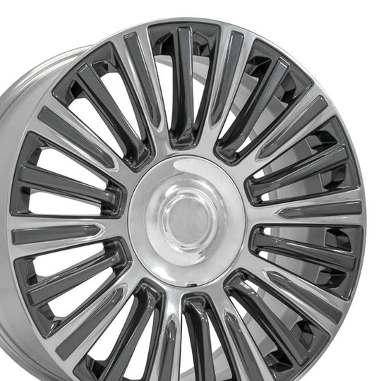 CA92-22090-6550-28PG - OE Wheels Replica CA92 22X9 6X139.7 28MM Gunmetal with Polished Face - OE Wheels Replica Wheels Canada