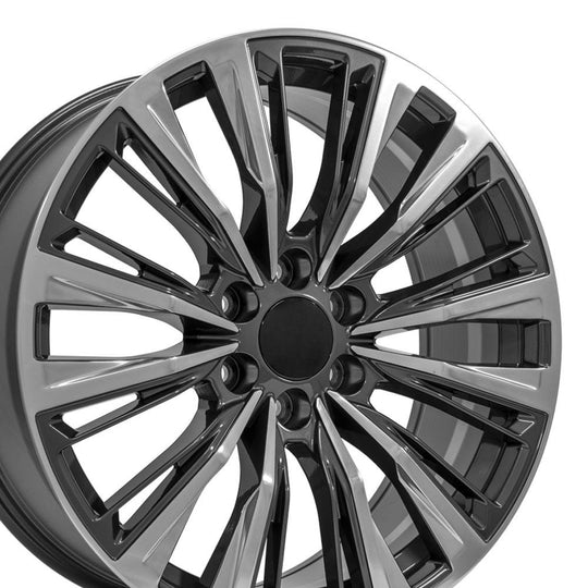 CA93-22090-6550-28PG - OE Wheels Replica CA93 22X9 6X139.7 ET28mm Gunmetal with Polished Face - OE Wheels Wheels Canada
