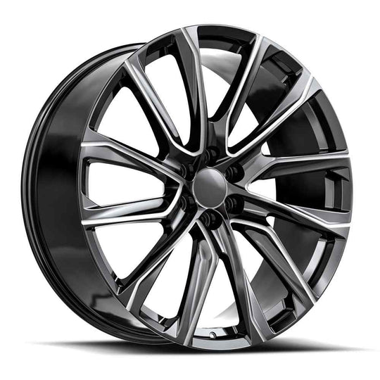 CAD34-26105031GBM - O.E. Revolution CAD-34 26X10 6X139.7 31mm Gloss Black & Milled - O.E. Revolution Wheels Canada