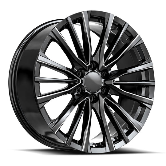 CAD36-2295031GBM - O.E. Revolution CAD-36 22X9 6X139.7 31mm Gloss Black & Milled - O.E. Revolution Wheels Canada