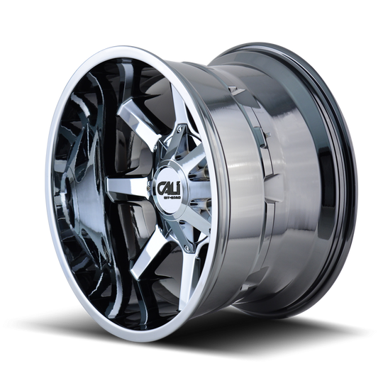 9100-2952P2D - Cali Off-Road Busted 20X9 5X127 / 5X139.7 ET 0mm Chrome - Cali Off-Road Wheels Canada