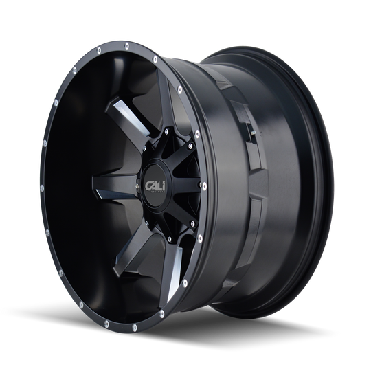 9100-2997M0 - Cali Off-Road Busted 20X9 5X139.7 / 5X150 ET 0mm Satin Black Milled - Cali Off-Road Wheels Canada