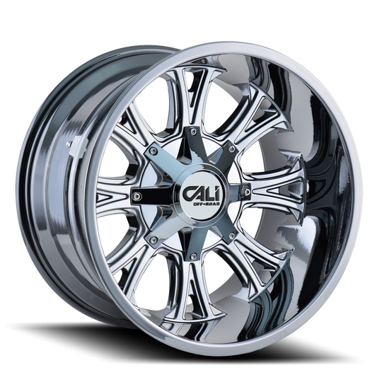 9101-2937C - Cali Off-Road Americana 20X9 6X135 / 6X139.7 ET 0mm Chrome - Cali Off-Road Wheels Canada