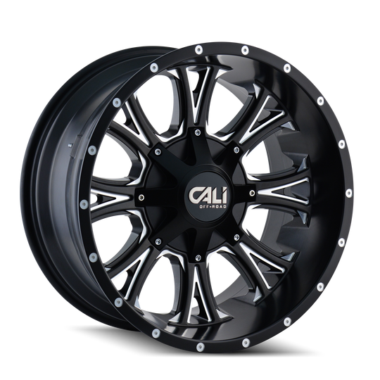 9101-2978M18 - Cali Off-Road Americana 20X9 8X180 /  ET 18mm Satin Black Milled - Cali Off-Road Wheels Canada