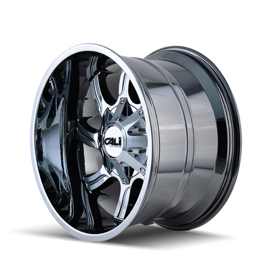 9102-22237C - Cali Off-Road Twisted 22X12 6X135 / 6X139.7 ET -44mm Chrome - Cali Off-Road Wheels Canada